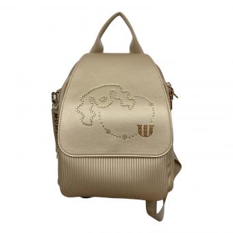 M U SPORTS (エムユースポーツ) デュアルレザービジューロイヤルバックパック 703U2058 ベージュ