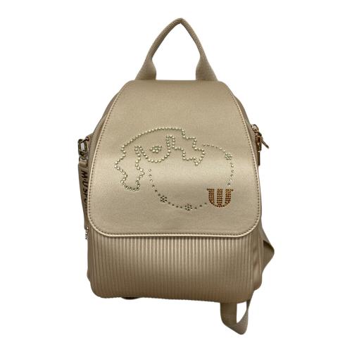 M U SPORTS (エムユースポーツ) デュアルレザービジューロイヤルバックパック 703U2058 ベージュ