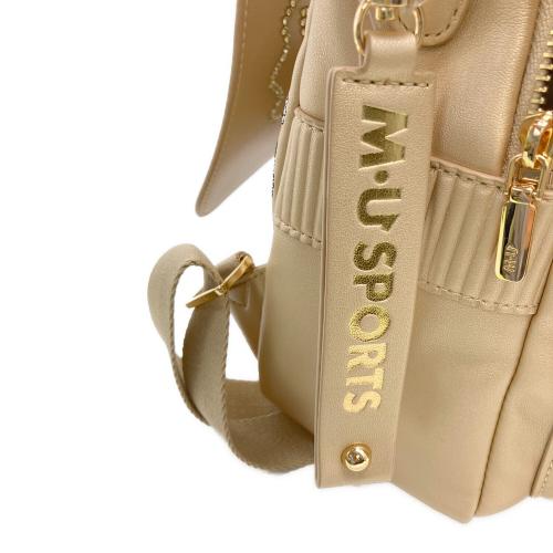 M U SPORTS (エムユースポーツ) デュアルレザービジューロイヤルバックパック 703U2058 ベージュ