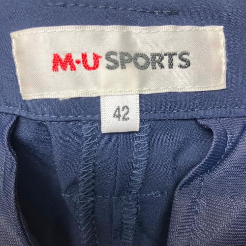 M U SPORTS (エムユースポーツ) ハイテンションバイカラースリムフィットパンツ 801J1552 レディース SIZE 42 ネイビー