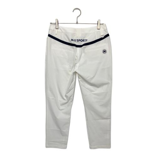 M U SPORTS (エムユースポーツ) ヨークロゴ入りスリムフィットパンツ 801J1556W レディース SIZE 44 ホワイト