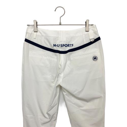 M U SPORTS (エムユースポーツ) ヨークロゴ入りスリムフィットパンツ 801J1556W レディース SIZE 44 ホワイト