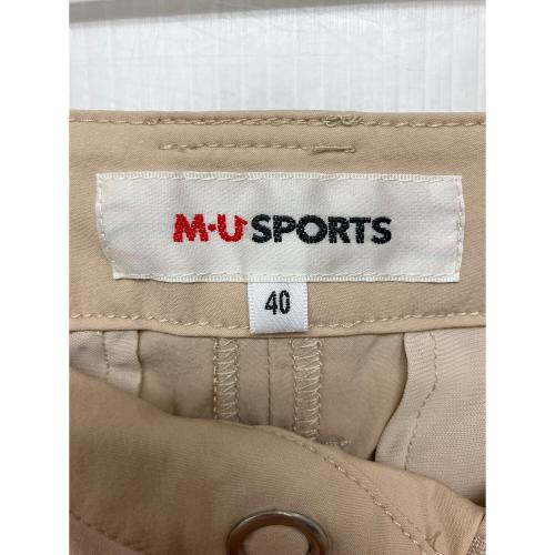 M U SPORTS (エムユースポーツ) ハイテンションバイカラースリムフィットパンツ 801J1552 レディース SIZE 40 ブラウン