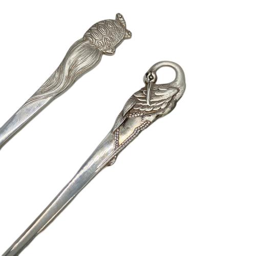 耳かき シルバ-950 鶴亀2本入り鶴5.4ｇ 亀8.6ｇ