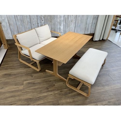無印良品 (ムジルシリョウヒン) ダイニング4点セット ナチュラル×ホワイト リビングでもダイニングでもつかえるシリーズ　4点セット