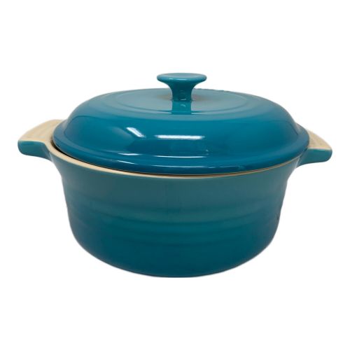 LE CREUSET (ルクルーゼ) 蓋付き鍋 ブルー 22ＣＭ