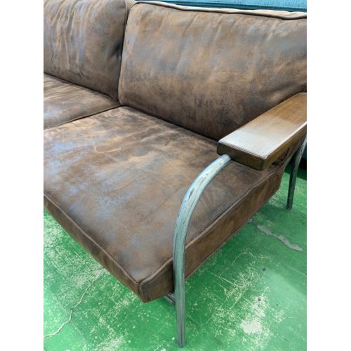 journal standard Furniture (ジャーナルスタンダードファニチャー) LAVAL SOFA ブラウン 3人掛けソファ js  f1409 ヌバックレザー(牛革)