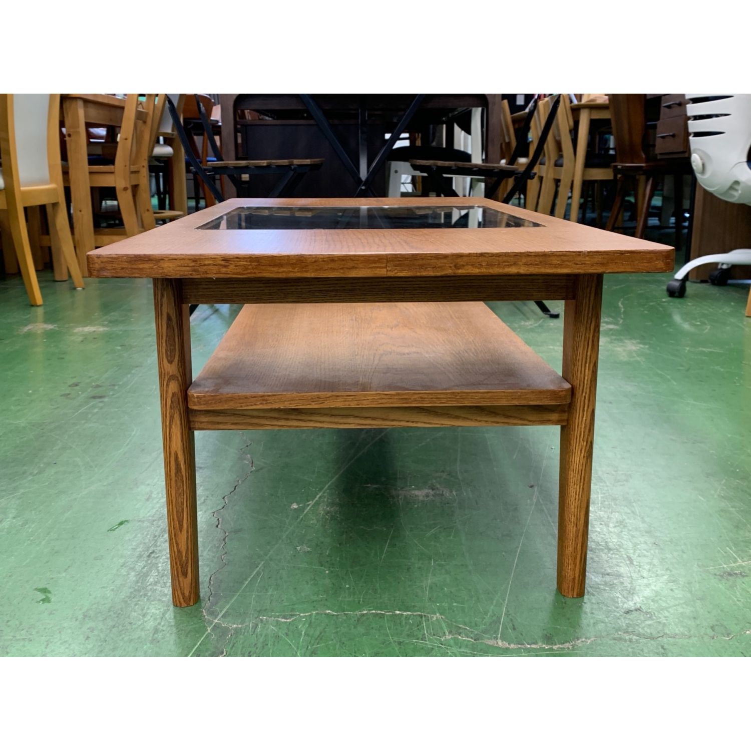 UNICOウニコ ガラスローテーブル/ブラウン - センターテーブル