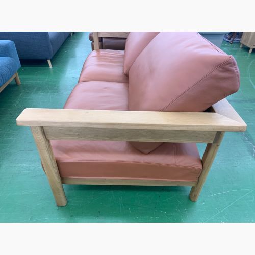 FLANNEL SOFA (フランネルソファ) 3人掛けソファー ナチュラル×オレンジ オットマン付き 合皮 RECTA