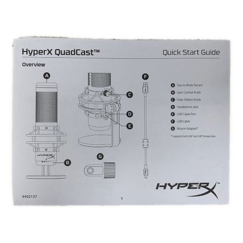 HYPERX (ハイペックス) マイク QUADCAST -