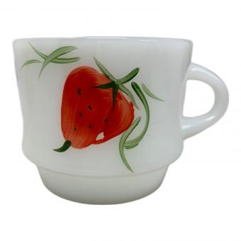 Fire King (ファイヤーキング) マグカップ 刻印：ANCHOR HOCKING Fire-King WARE ゲイファド ストロベリー 1960年代