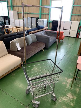 ランドリーカート シルバー×ブラック キャスター付