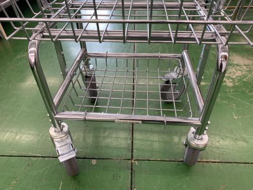 ランドリーカート シルバー×ブラック キャスター付