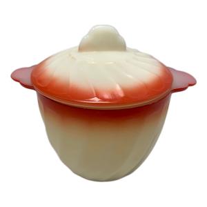 Fire King (ファイヤーキング) シュガーポット OVEN Fire King GLASS刻印 スワールサンライズ 1940年代中期