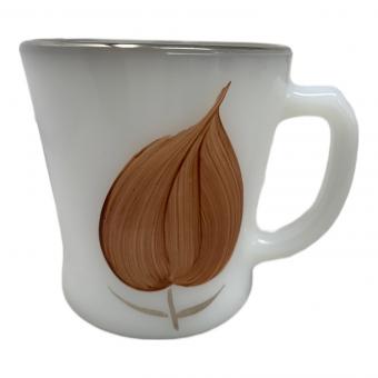 Fire King (ファイヤーキング) マグカップ ホワイトブラウンシルバー ゲイファド フィグ 1960年代