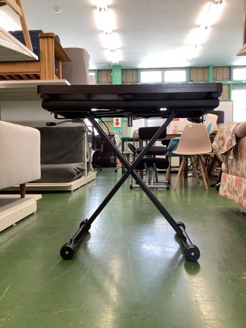 昇降式テーブル ブラウン