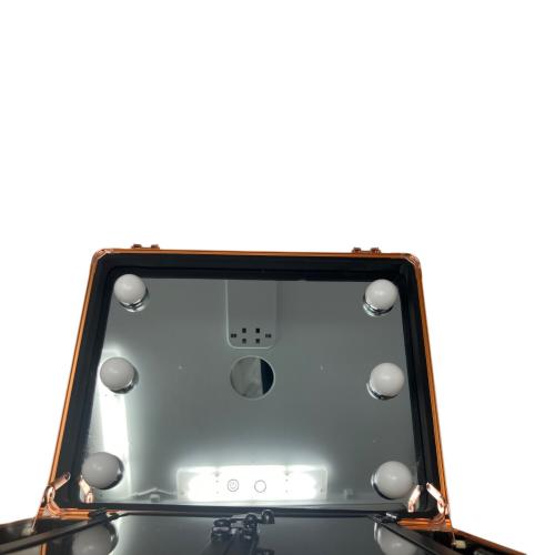 Franc franc (フランフラン) メイクボックス ヴァリーズ ハリウッドボックス S コッパー トランク型メイクボックス ライト付