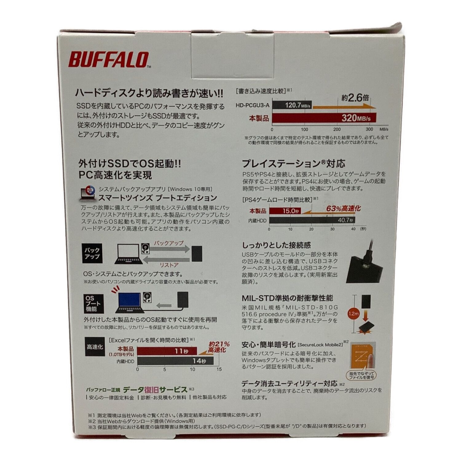 BUFFALO (バッファロー) 外付けHDD 0U3-BC SSD-PG1｜トレファクONLINE
