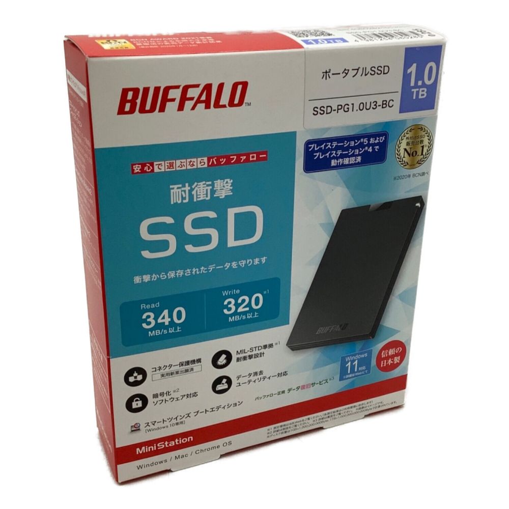 BUFFALO (バッファロー) ポータブルSSD 1TB SSD-PG1.0U3-BC ...