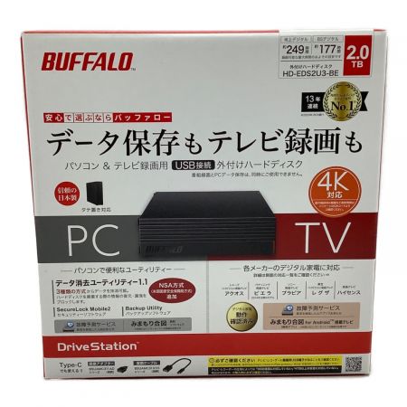BUFFALO (バッファロー) 外付けHDD 2.0TB HD-EDS2U3-BE