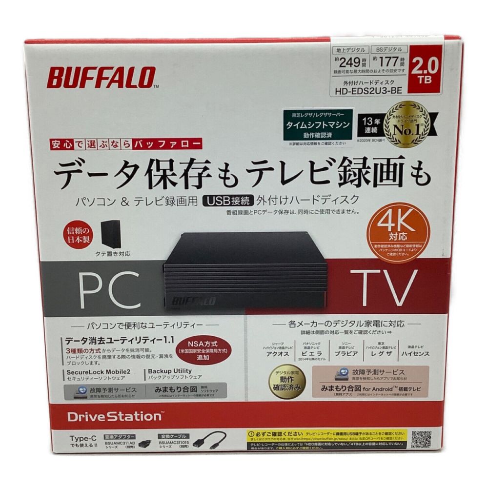 BUFFALO (バッファロー) 外付けHDD 2.0TB @ HD-EDS2U3-BE