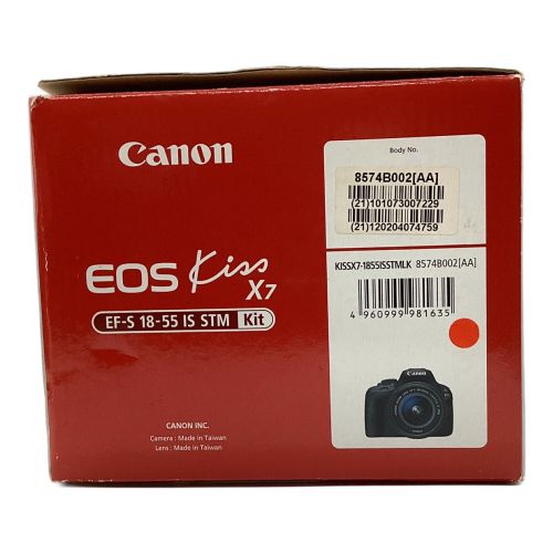 CANON (キャノン) 一眼レフカメラ レンズラバー部分ベタ有難有 EOS Kiss X7 1800万画素 APS-C 22.3mm×14.9mm CMOS 最高約4コマ/秒 1/4000～30秒 101073007229