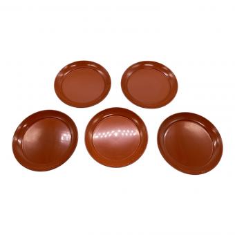 象彦 (ゾウヒコ) 漆器:足付皿 楪子 5Pセット 朱塗