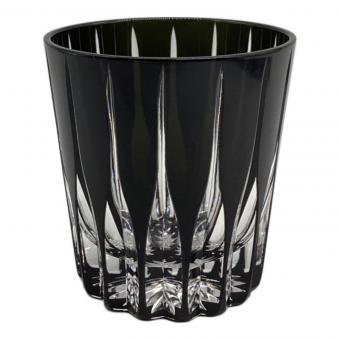 太武朗工房 (タブロウコウボウ) 江戸切子 剣菱紋 オールドグラス（黒）