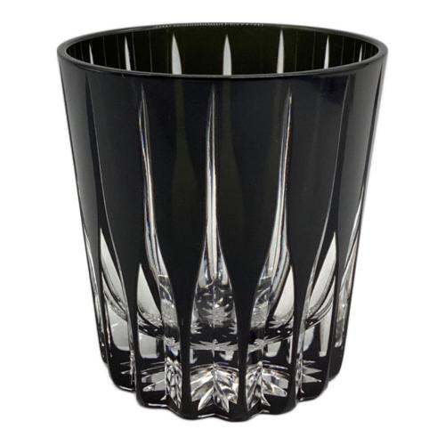 太武朗工房 (タブロウコウボウ) 江戸切子 剣菱紋 オールドグラス（黒）