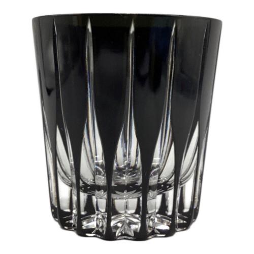 太武朗工房 (タブロウコウボウ) 江戸切子 剣菱紋 オールドグラス（黒）