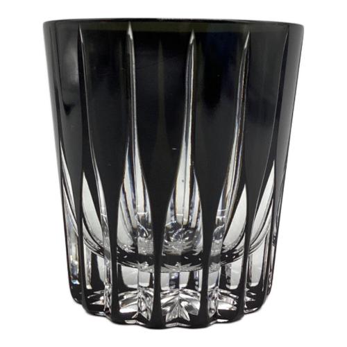 太武朗工房 (タブロウコウボウ) 江戸切子 剣菱紋 オールドグラス（黒）