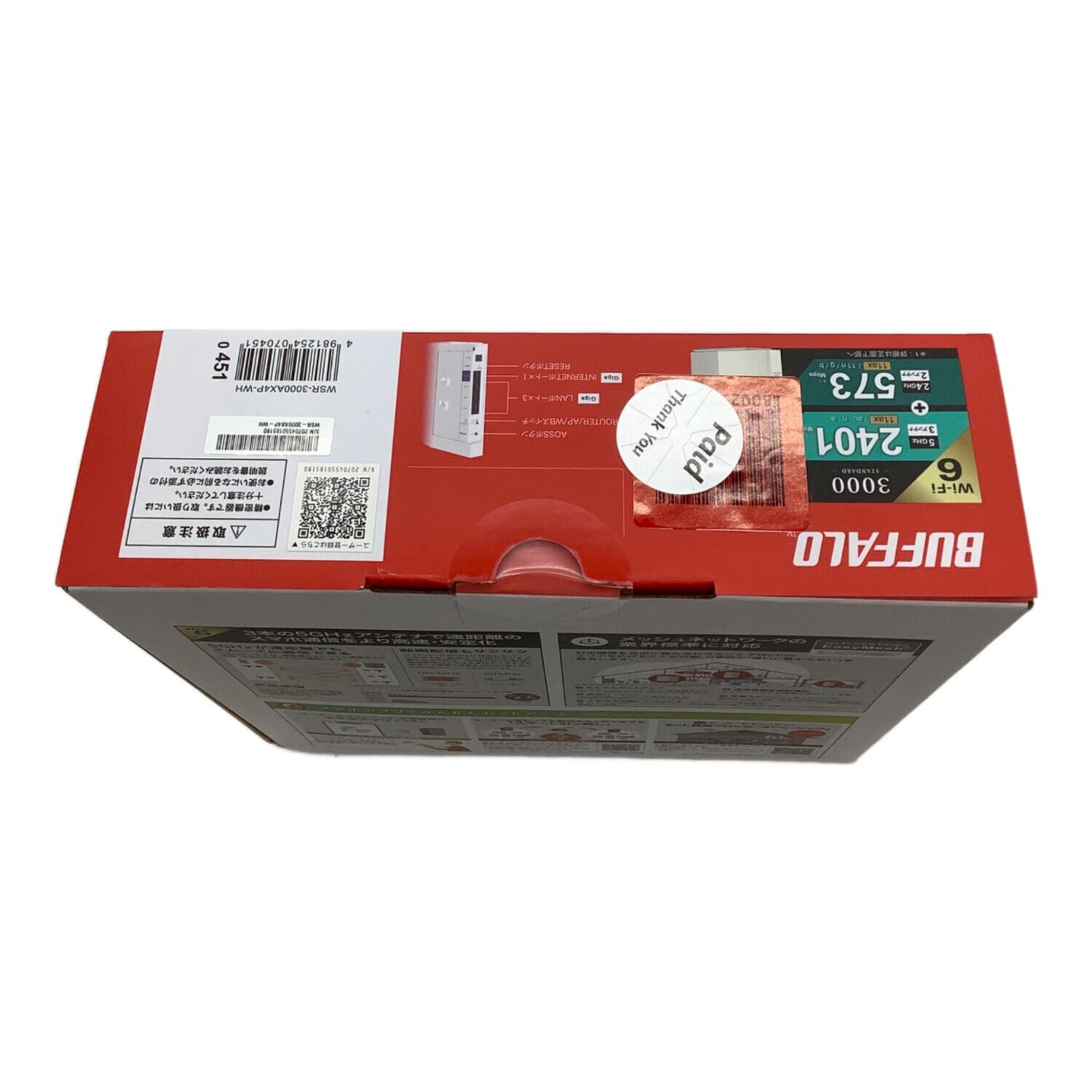 BUFFALO (バッファロー) PC周辺機器 WSR-3000AX4P-WH Wi-Fiルーター 