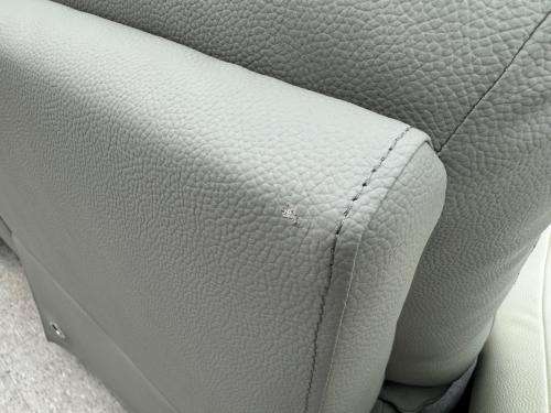 ヤマダオリジナル 電動リクライニングソファ グレー 3人掛け YES140001 3P 半革 幅:約202㎝