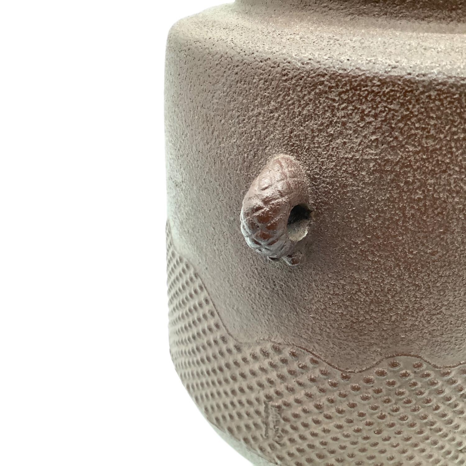 Ｓ２８８　茶釜　『霰遠山紋』『尻張筒釜』『釜師　佐藤浄清造』　共箱　茶道具 S288 茶釜 『霰遠山紋』『尻張筒釜』『釜師 佐藤浄清造』 共