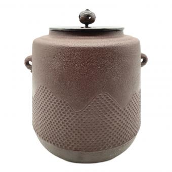 佐藤浄清 (サトウジョウセイ) 尻張筒釜 遠山霰地紋