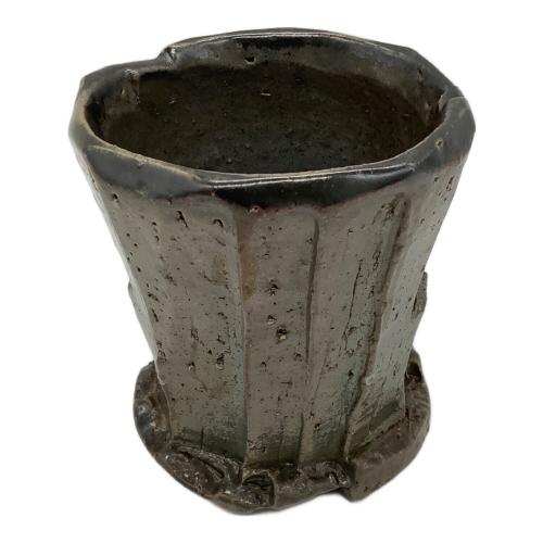 備前焼 (ビゼンヤキ) 黒湯呑 馬場隆志作