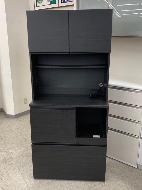 レンジボード ブラック 2枚扉