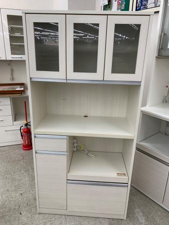 レンジボード ホワイト 3枚扉