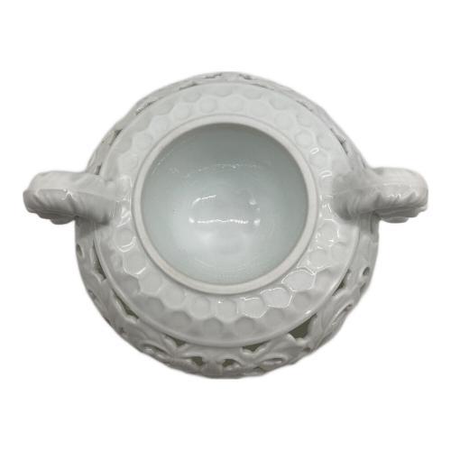 白磁唐草透し彫 香炉 有田焼