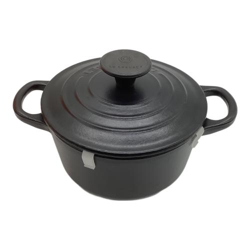LE CREUSET (ルクルーゼ) 両手鍋 フランス製 14cm* マットブラック シグニチャーココット・ロンド