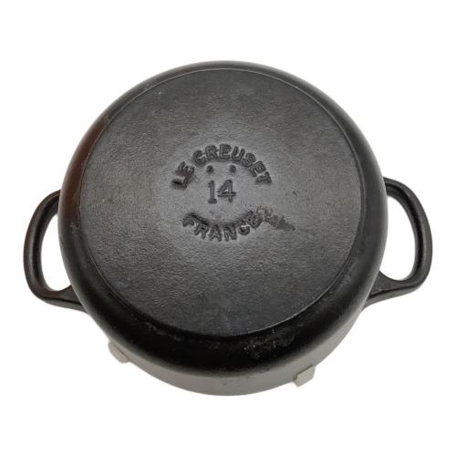 LE CREUSET (ルクルーゼ) 両手鍋 フランス製 14cm* マットブラック シグニチャーココット・ロンド