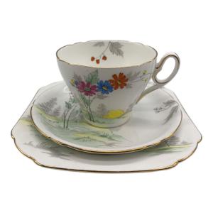 SHELLEY (シェリー) カップ&ソーサー＆プレートセット ホワイト 花柄 イングランド製