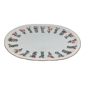 有田焼 (アリタヤキ) オーバルプレート マイセン写し色絵草花文