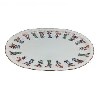 有田焼 (アリタヤキ) オーバルプレート マイセン写し色絵草花文
