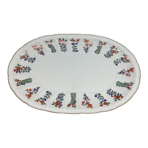 有田焼 (アリタヤキ) オーバルプレート マイセン写し色絵草花文