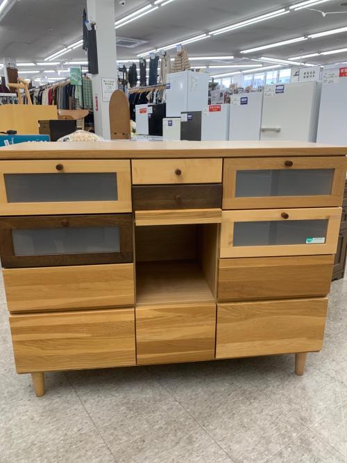 マルヨシ リビングチェスト 54 ブラウン×ナチュラル アルル