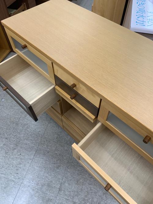 マルヨシ リビングチェスト 54 ブラウン×ナチュラル アルル