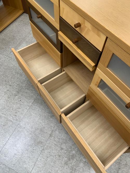 マルヨシ リビングチェスト 54 ブラウン×ナチュラル アルル