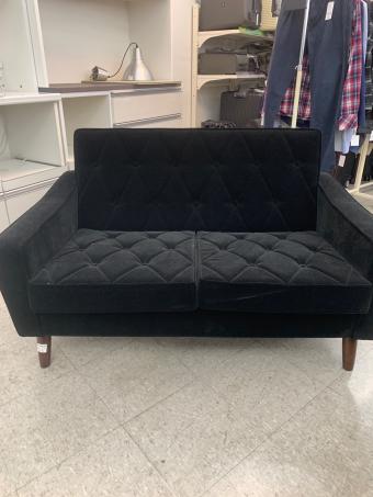 カリモク60 (カリモクロクマル) 2人掛けソファー U36212W201 2025年製 モケットブラック ロビーチェア2シーター