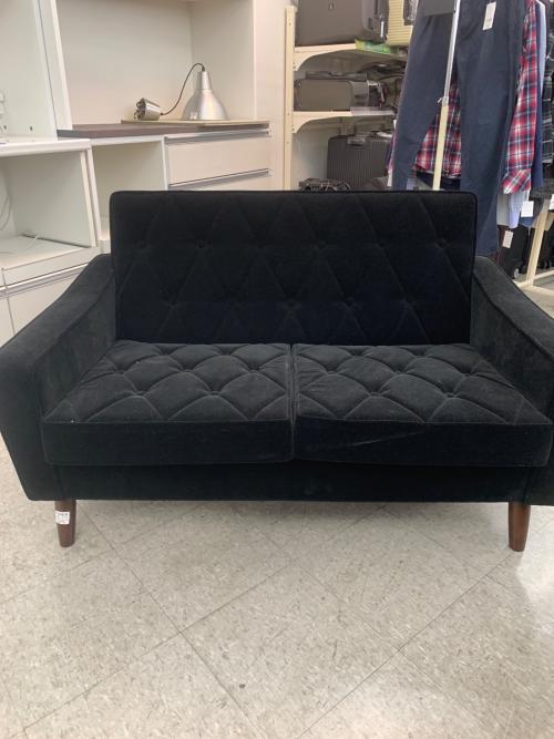 カリモク60 (カリモクロクマル) 2人掛けソファー U36212W201 2025年製 モケットブラック ロビーチェア2シーター